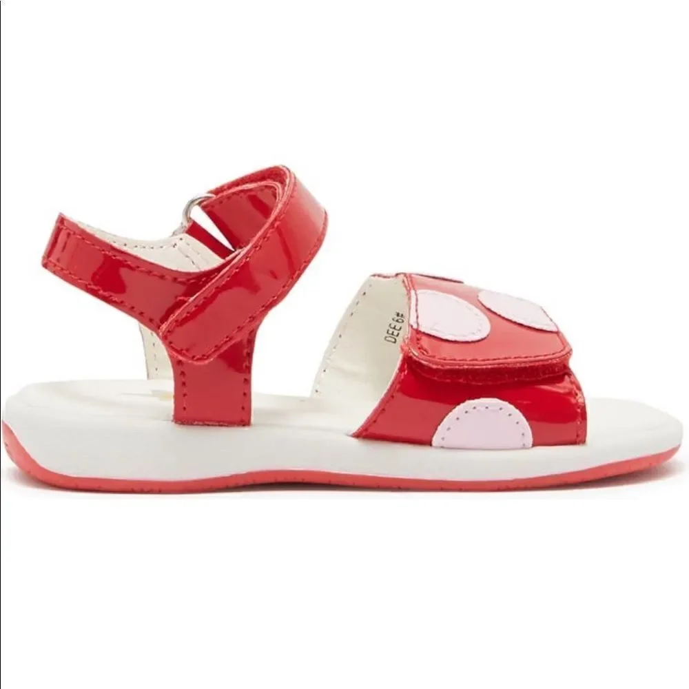 Naturino, Girls Desi Polka Dot Patent red Sandals size 10, NiB